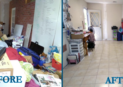A before and after image that showcases the quality of work completed by the professional organizer team at B Organized Today.